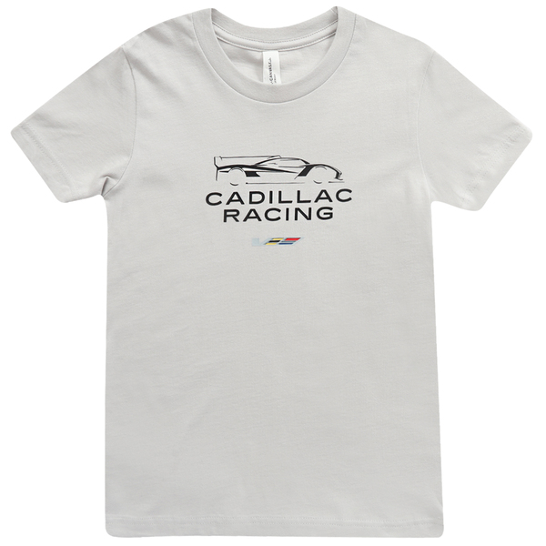 Youth Cadillac Racing Tee-Silver